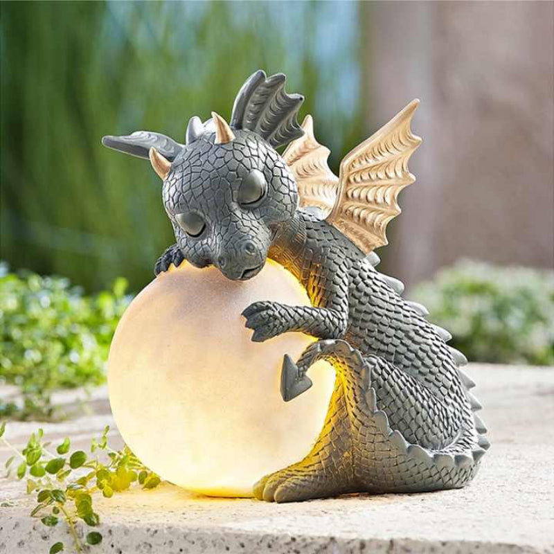 Table Lamp Resin Dragon Design LED Dimmable Rechargeable