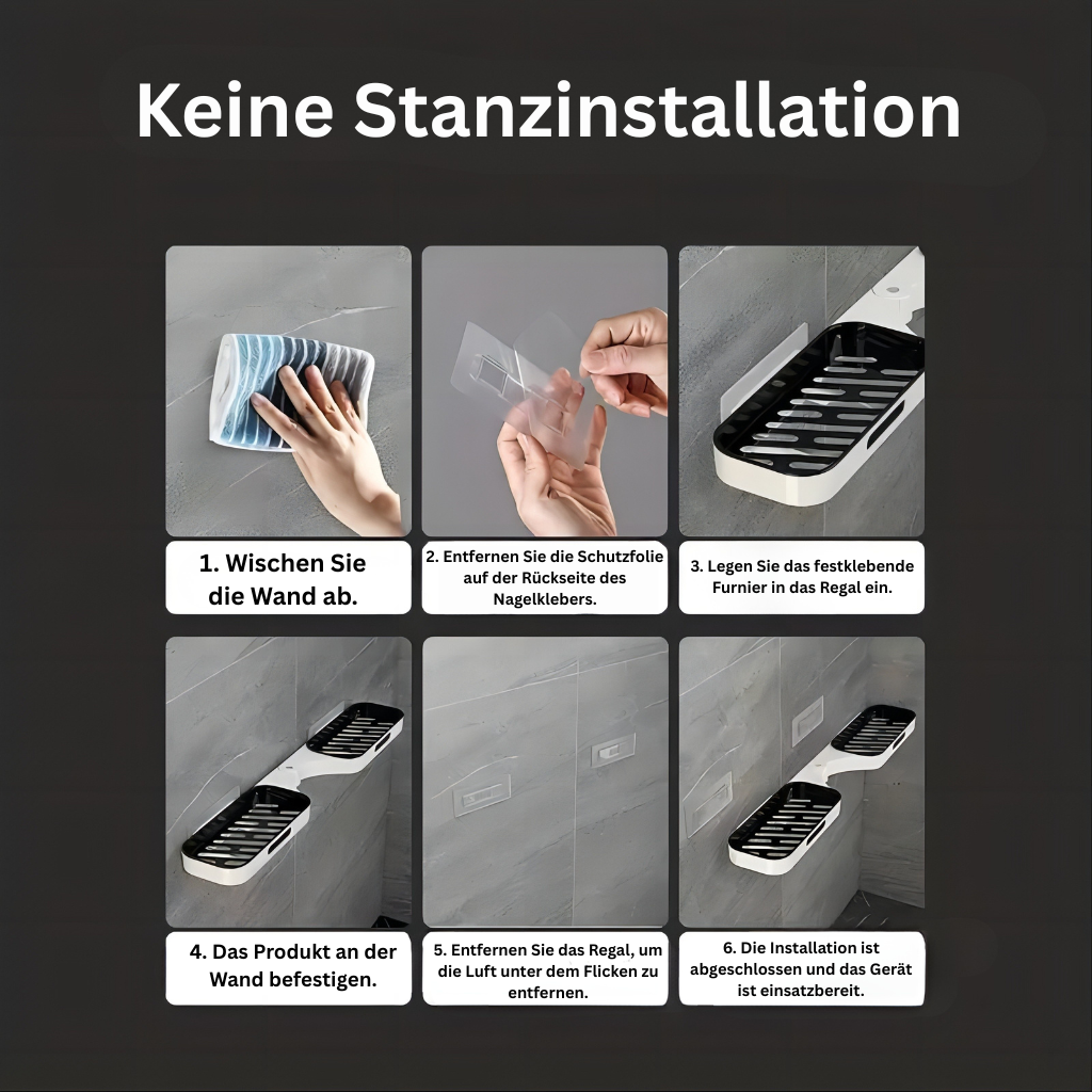 DrehOrdnung: Wall Shelf Bathroom – modern plastic corner shelf, wall-mounted & space-saving for cosmetics & care products