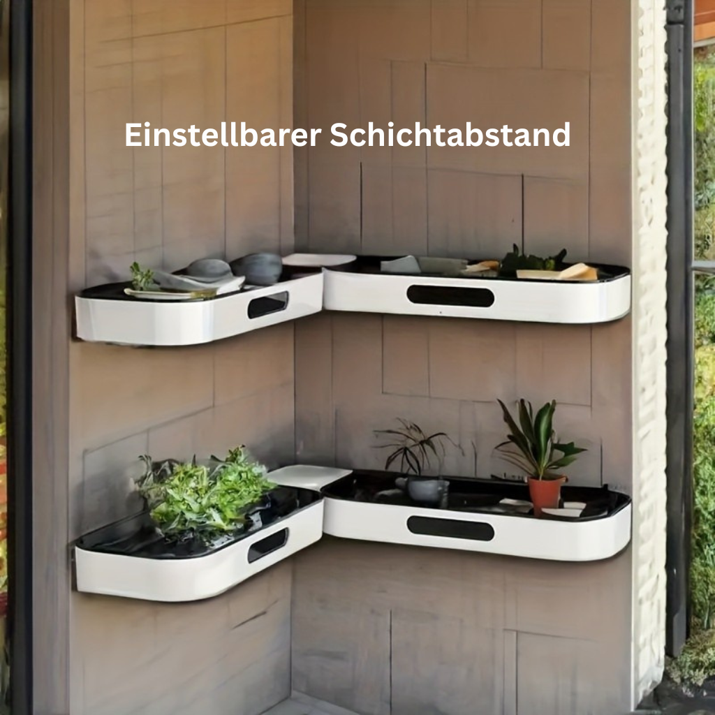 DrehOrdnung: Wall Shelf Bathroom – modern plastic corner shelf, wall-mounted & space-saving for cosmetics & care products
