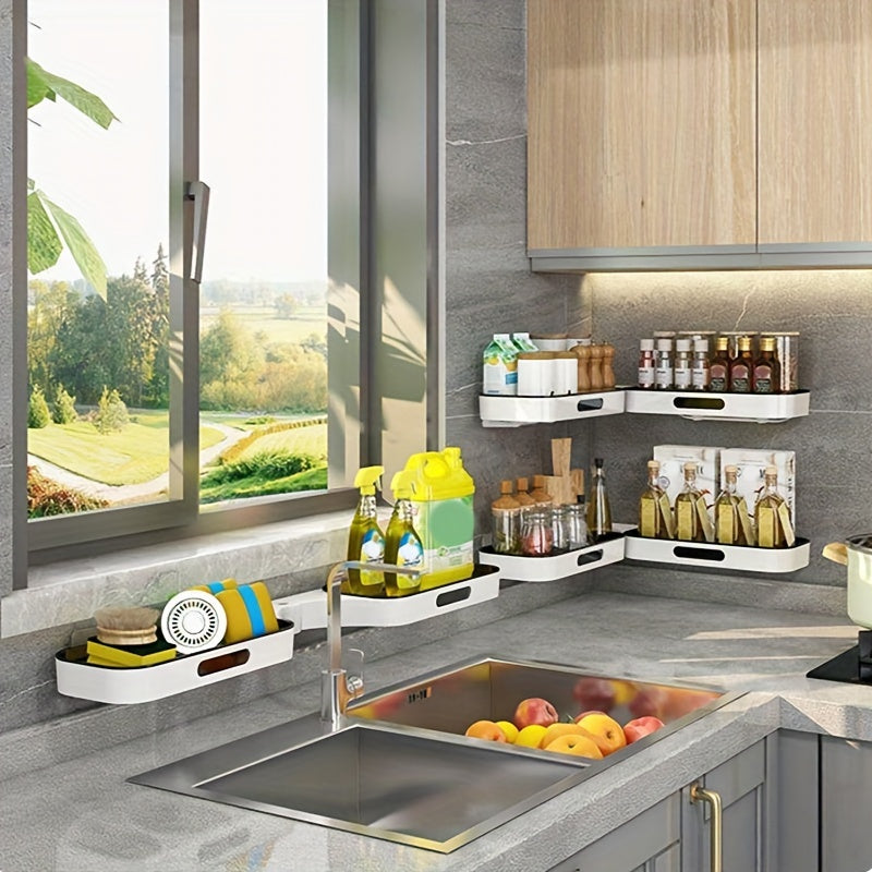 DrehOrdnung: Wall Shelf Bathroom – modern plastic corner shelf, wall-mounted & space-saving for cosmetics & care products