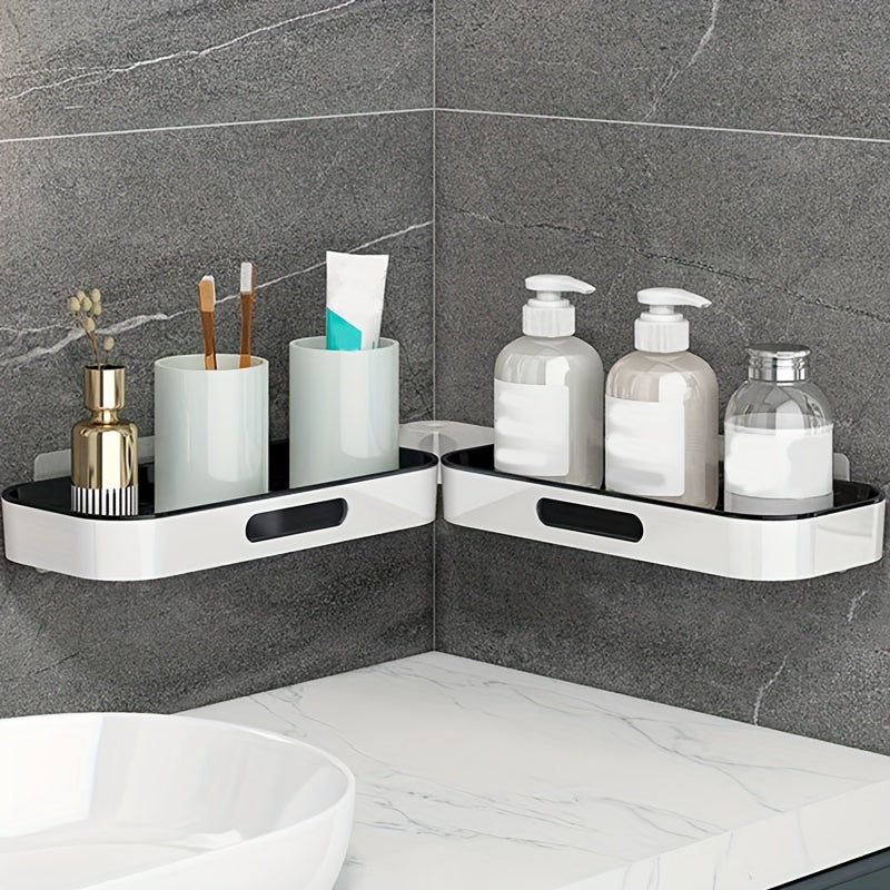 DrehOrdnung: Wall Shelf Bathroom – modern plastic corner shelf, wall-mounted & space-saving for cosmetics & care products