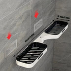 DrehOrdnung: Wall Shelf Bathroom – modern plastic corner shelf, wall-mounted & space-saving for cosmetics & care products