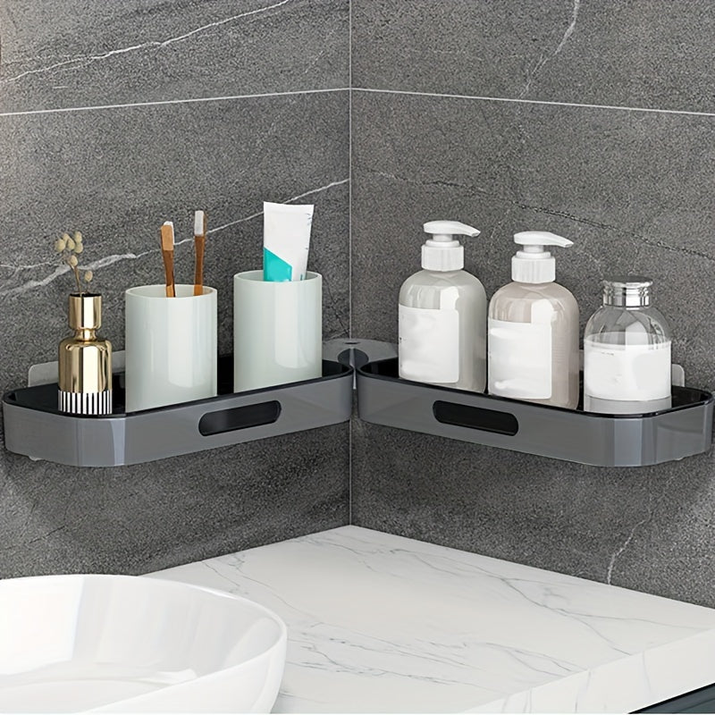 DrehOrdnung: Wall Shelf Bathroom – modern plastic corner shelf, wall-mounted & space-saving for cosmetics & care products