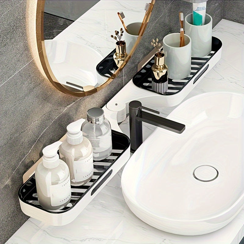 DrehOrdnung: Wall Shelf Bathroom – modern plastic corner shelf, wall-mounted & space-saving for cosmetics & care products