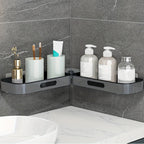 DrehOrdnung: Wall Shelf Bathroom – modern plastic corner shelf, wall-mounted & space-saving for cosmetics & care products