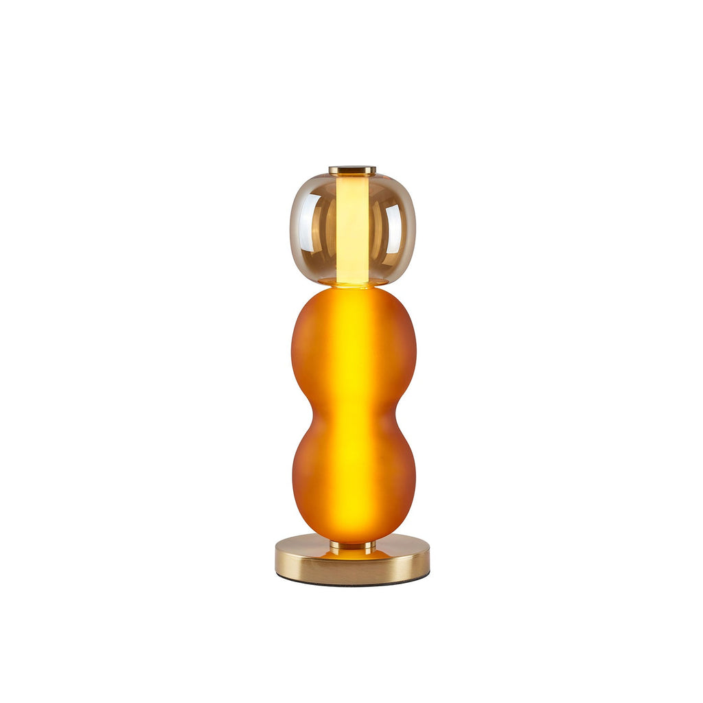 Colored Glass Table Lamp — Gold Base