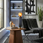 Colored Glass Table Lamp — Gold Base
