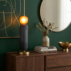Colored Glass Table Lamp — Gold Base