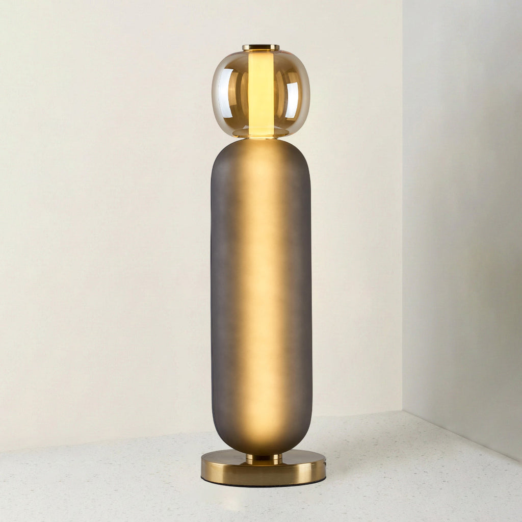 Colored Glass Table Lamp — Gold Base