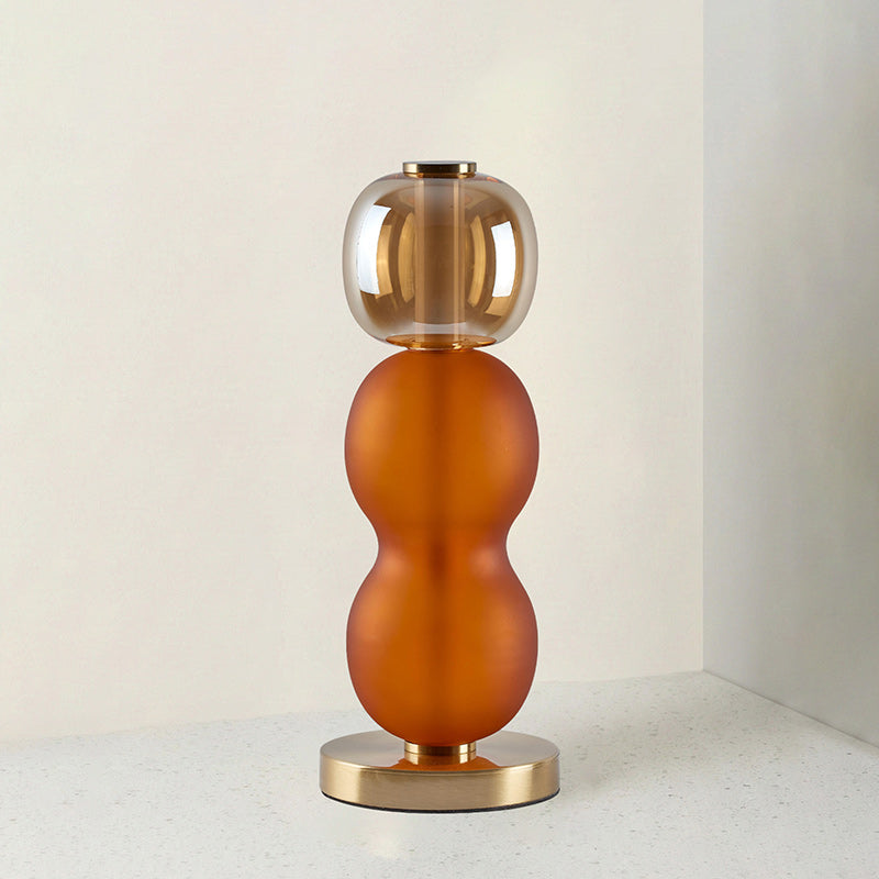 Colored Glass Table Lamp — Gold Base