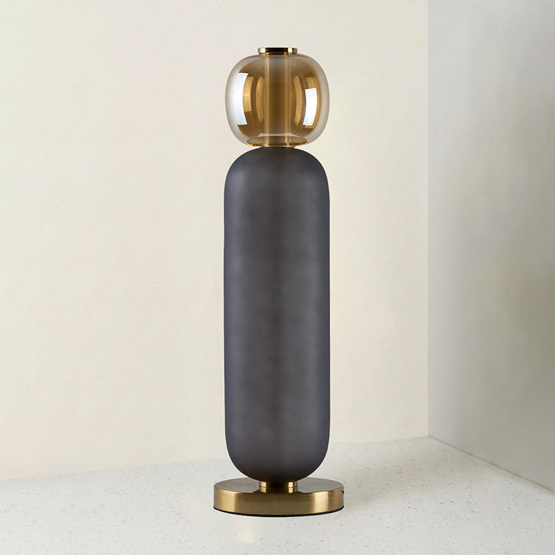 Colored Glass Table Lamp — Gold Base
