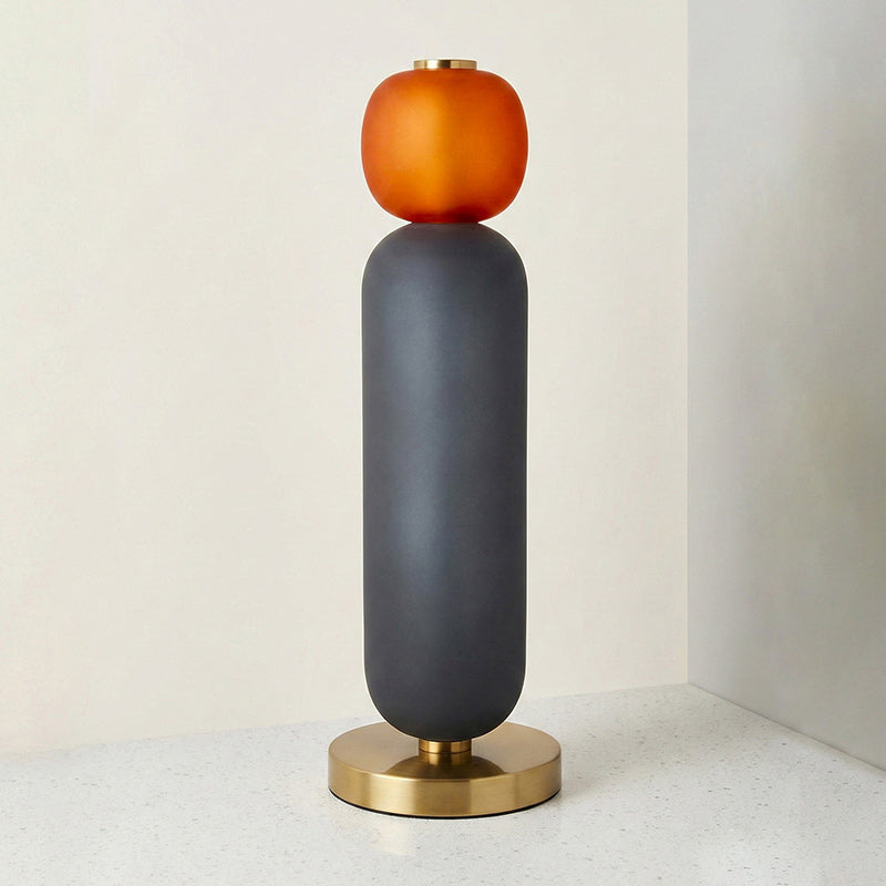 Colored Glass Table Lamp — Gold Base