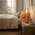 Colored Glass Table Lamp — Gold Base
