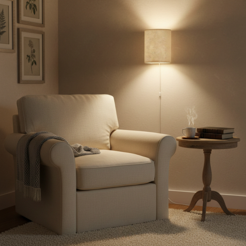 Drum Fabric Wall Sconce - Soft Light & Easy Plug-In Installation