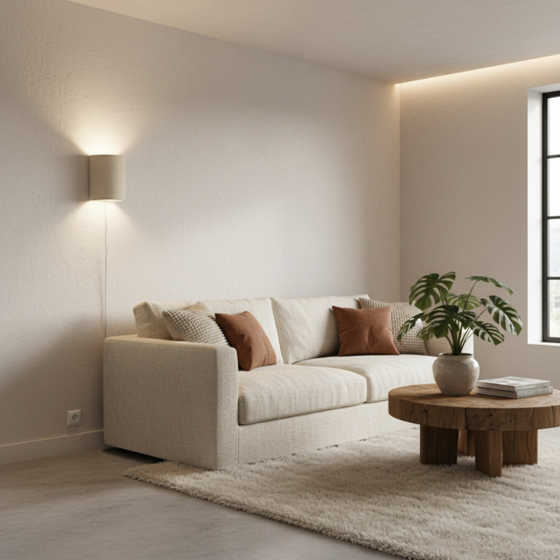 Drum Fabric Wall Sconce - Soft Light & Easy Plug-In Installation
