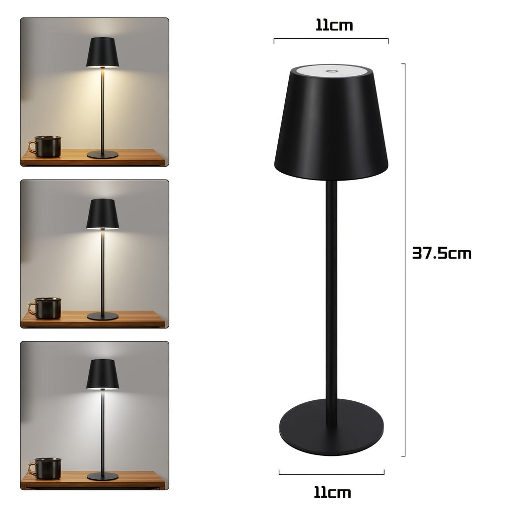 DuoGlow: 2-Piece Set of Cordless LED Table Lamps – Rechargeable Touch Lamps for Bedroom & Living Room
