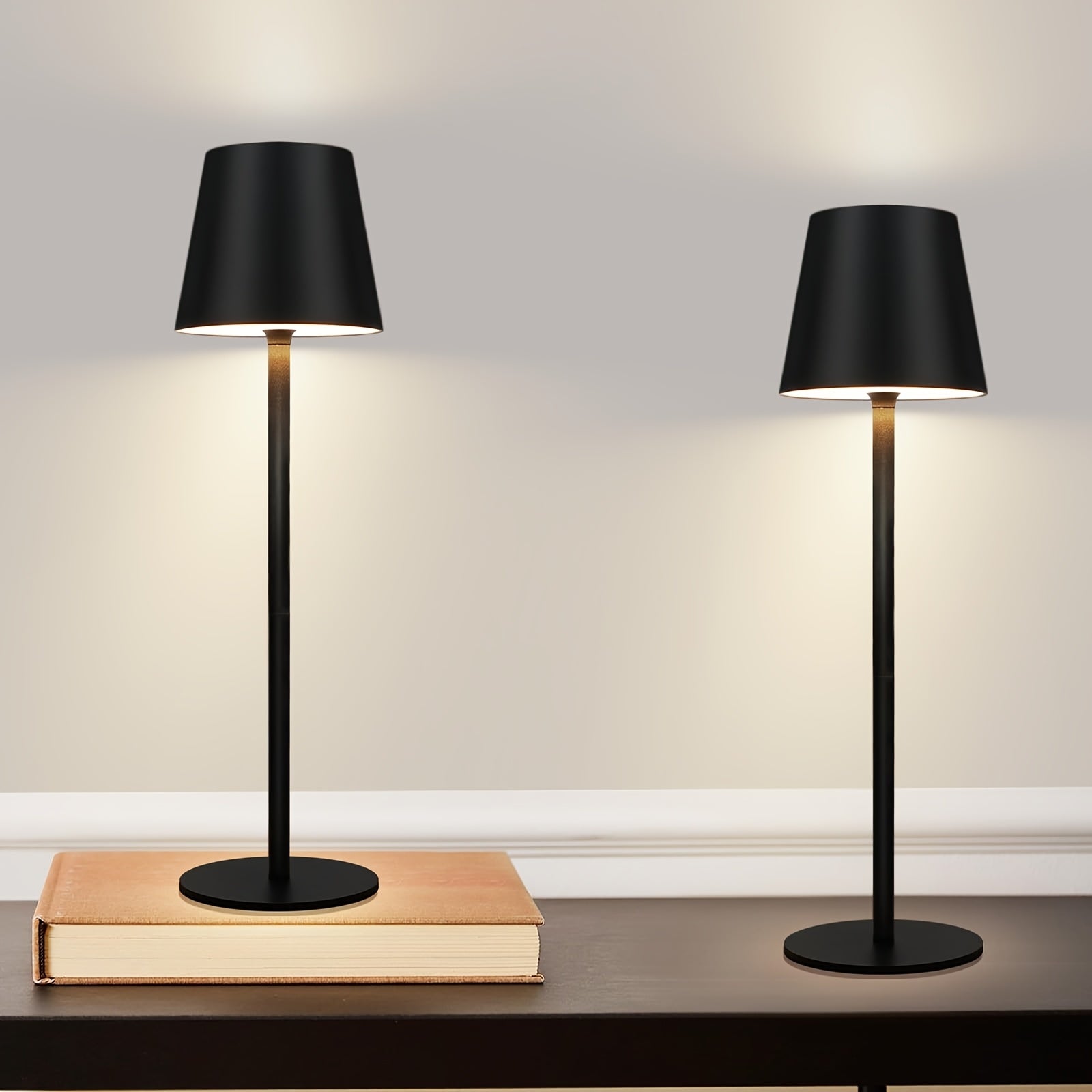 DuoGlow: 2-Piece Set of Cordless LED Table Lamps – Rechargeable Touch Lamps for Bedroom & Living Room
