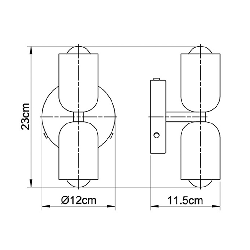 DuoLux: Modern LED Wall Light 2-Bulb – Stylish & Decorative for Living Room & Dining Room