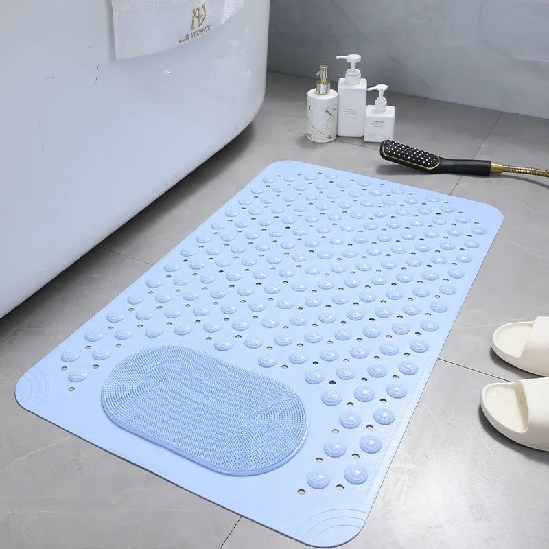 DuschFreude: Non-Slip Shower Mat with Foot Massage – Antibacterial & Easy-Care Bath Mat with Suction Cups and Quick Water Drainage