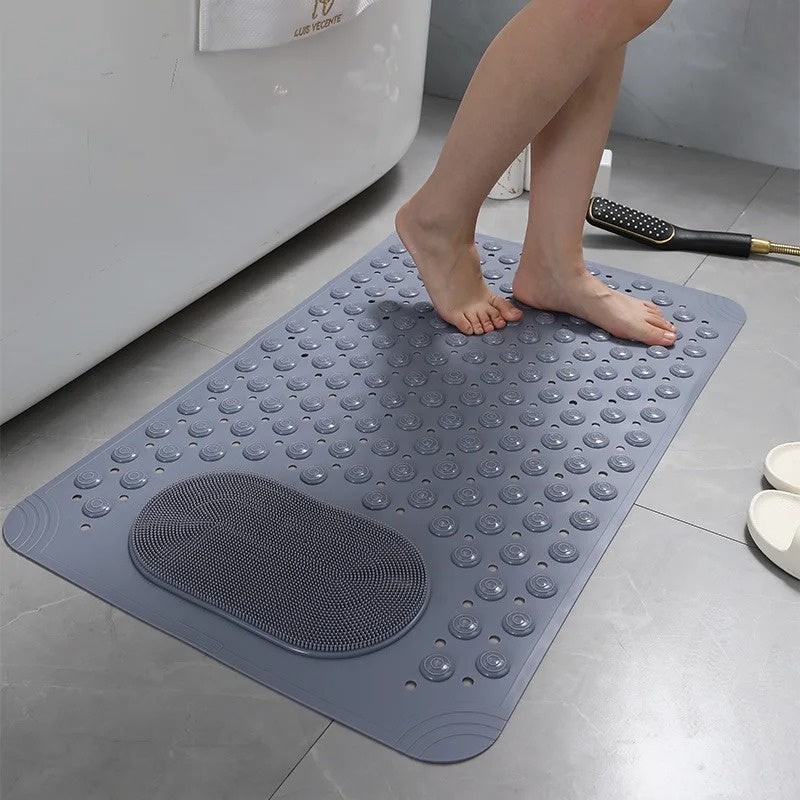 DuschFreude: Non-Slip Shower Mat with Foot Massage – Antibacterial & Easy-Care Bath Mat with Suction Cups and Quick Water Drainage