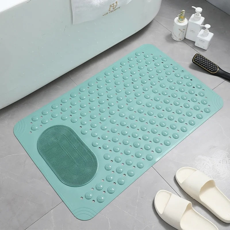 DuschFreude: Non-Slip Shower Mat with Foot Massage – Antibacterial & Easy-Care Bath Mat with Suction Cups and Quick Water Drainage