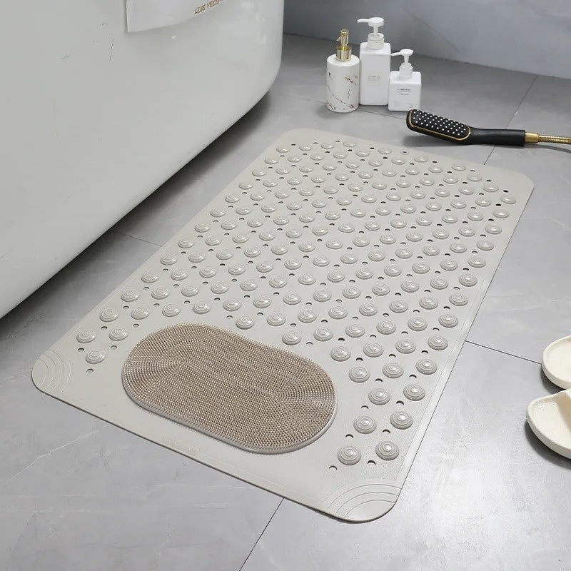 DuschFreude: Non-Slip Shower Mat with Foot Massage – Antibacterial & Easy-Care Bath Mat with Suction Cups and Quick Water Drainage
