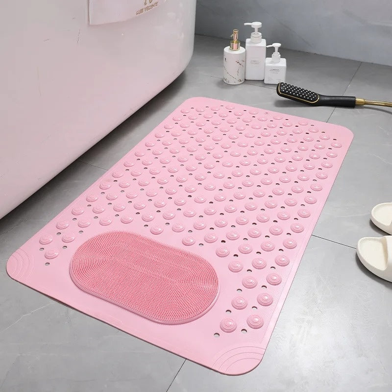 DuschFreude: Non-Slip Shower Mat with Foot Massage – Antibacterial & Easy-Care Bath Mat with Suction Cups and Quick Water Drainage