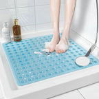 DuschGlück: Non-Slip Shower Mat with Suction Cups – Antibacterial & Easy-Care Bath Mat with Quick Water Drainage