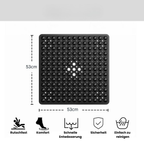 DuschGlück: Non-Slip Shower Mat with Suction Cups – Antibacterial & Easy-Care Bath Mat with Quick Water Drainage