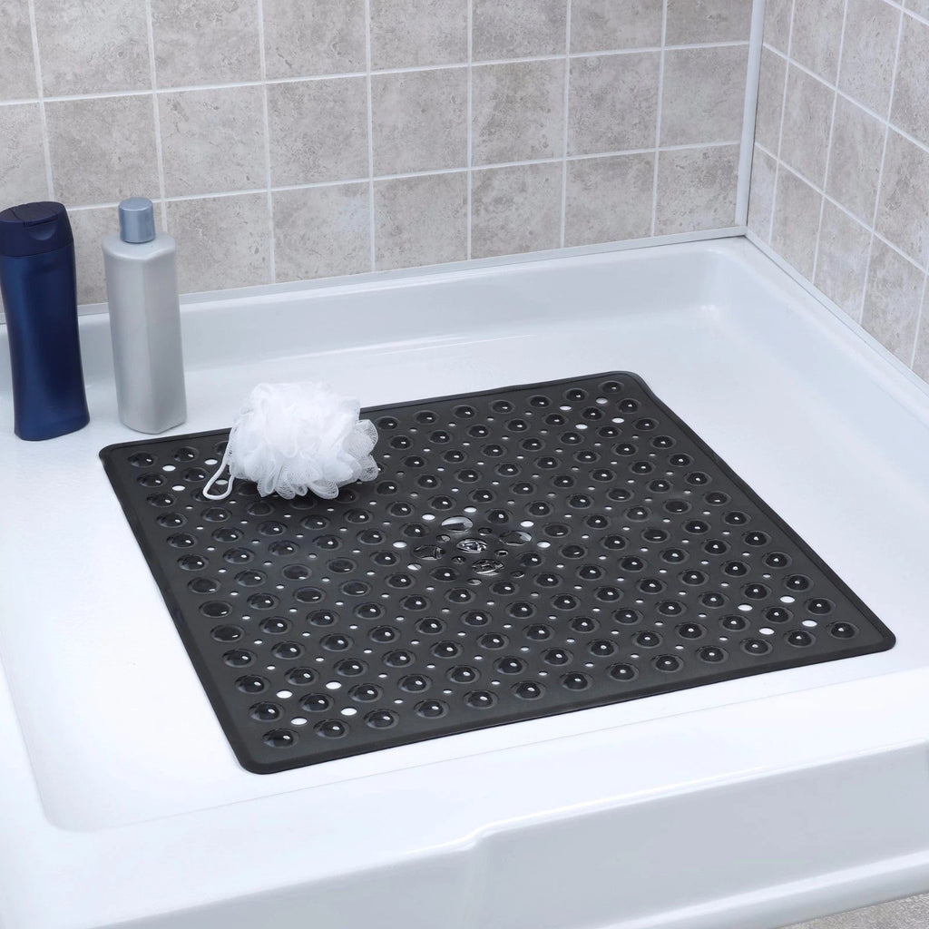 DuschGlück: Non-Slip Shower Mat with Suction Cups – Antibacterial & Easy-Care Bath Mat with Quick Water Drainage