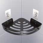 DuschOrdnung: Wall Shelves for Bathroom – Modern Plastic Corner Shelf, Floating & Space-Saving Without Drilling for Shampoo & Cosmetics