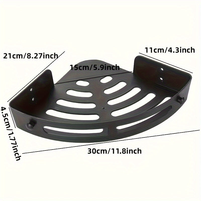 DuschOrdnung: Wall Shelves for Bathroom – Modern Plastic Corner Shelf, Floating & Space-Saving Without Drilling for Shampoo & Cosmetics