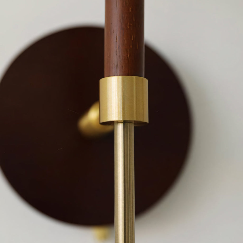 Milk-Glass Globe Sconce with Wood Abacus Beads