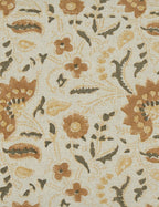 Elysian Linen Pillow | Handmade Block Print, Floral Design