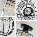 Dante Plafondlamp | Open Design met Glas & Metaal, Zwart of Goud