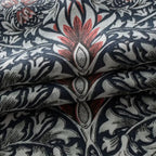 Ebony Leaf: Curtain with Floral Tapestry & Tassels – Semi-Blackout & Decorative for Living Room