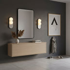 Curved-Backplate Glass Wall Sconce — Nickel