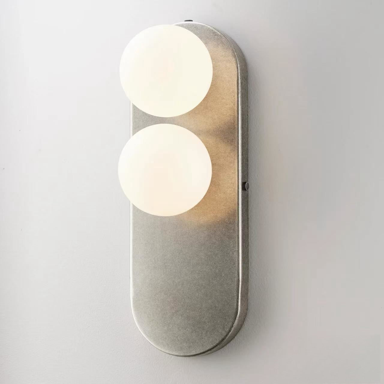Curved-Backplate Glass Wall Sconce — Nickel
