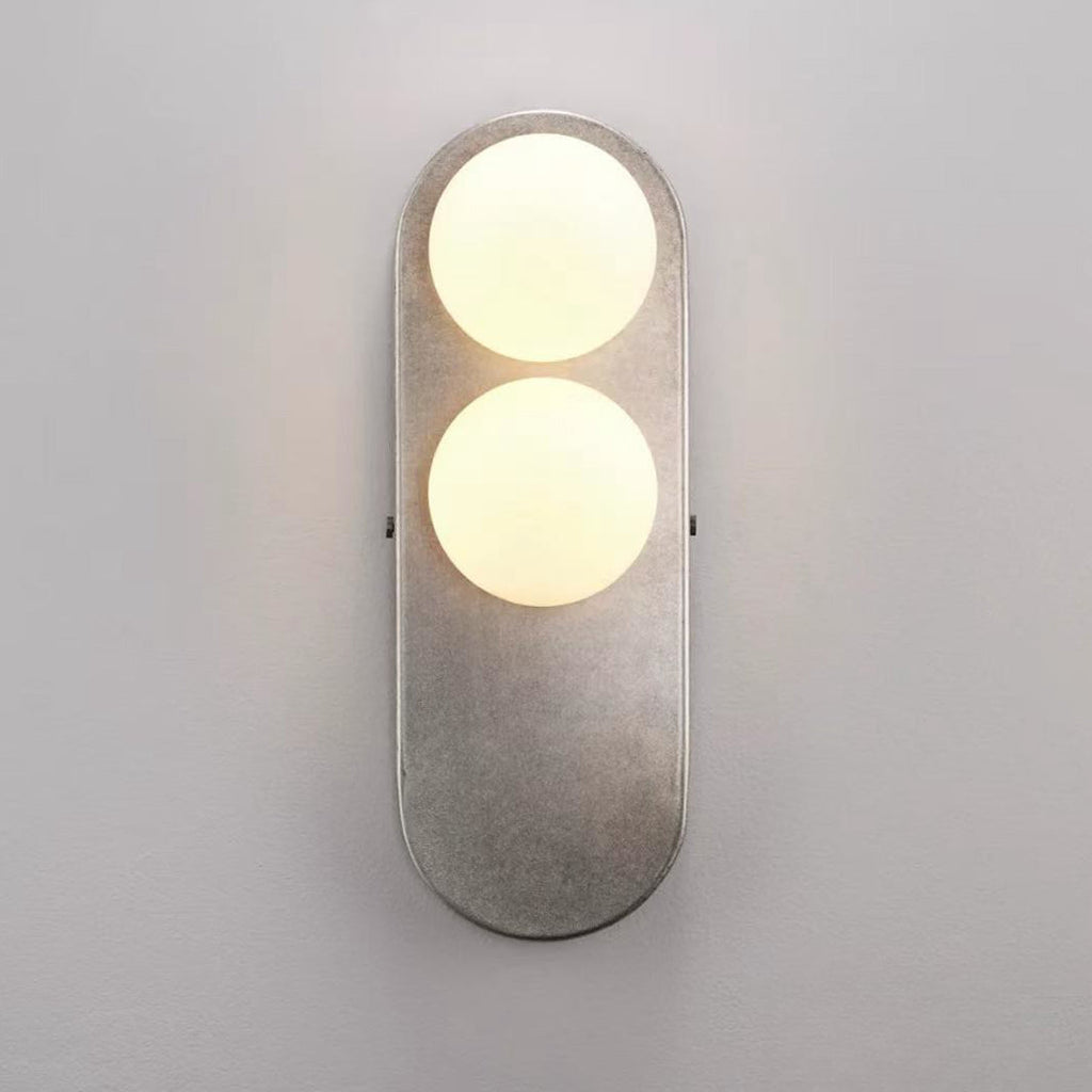 Curved-Backplate Glass Wall Sconce — Nickel