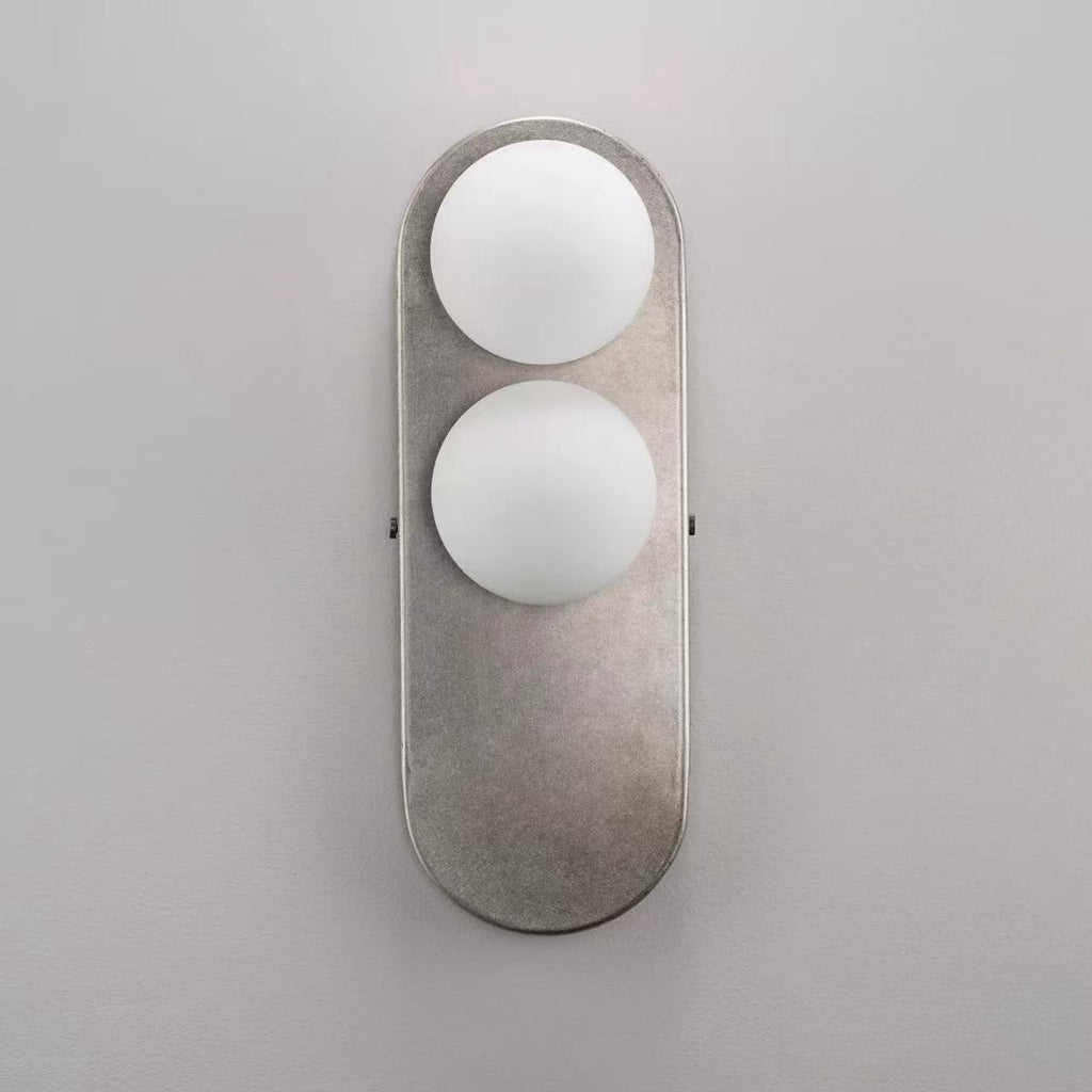Curved-Backplate Glass Wall Sconce — Nickel