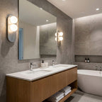 Curved-Backplate Glass Wall Sconce — Nickel