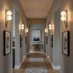 Curved-Backplate Glass Wall Sconce — Nickel