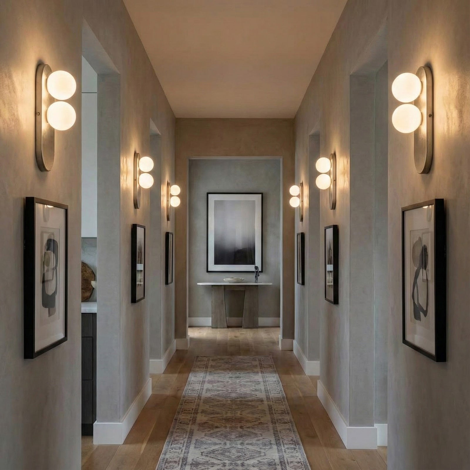 Curved-Backplate Glass Wall Sconce — Nickel