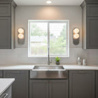 Curved-Backplate Glass Wall Sconce — Nickel