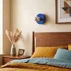 Glossy Ceramic Disk Halo Wall Sconce