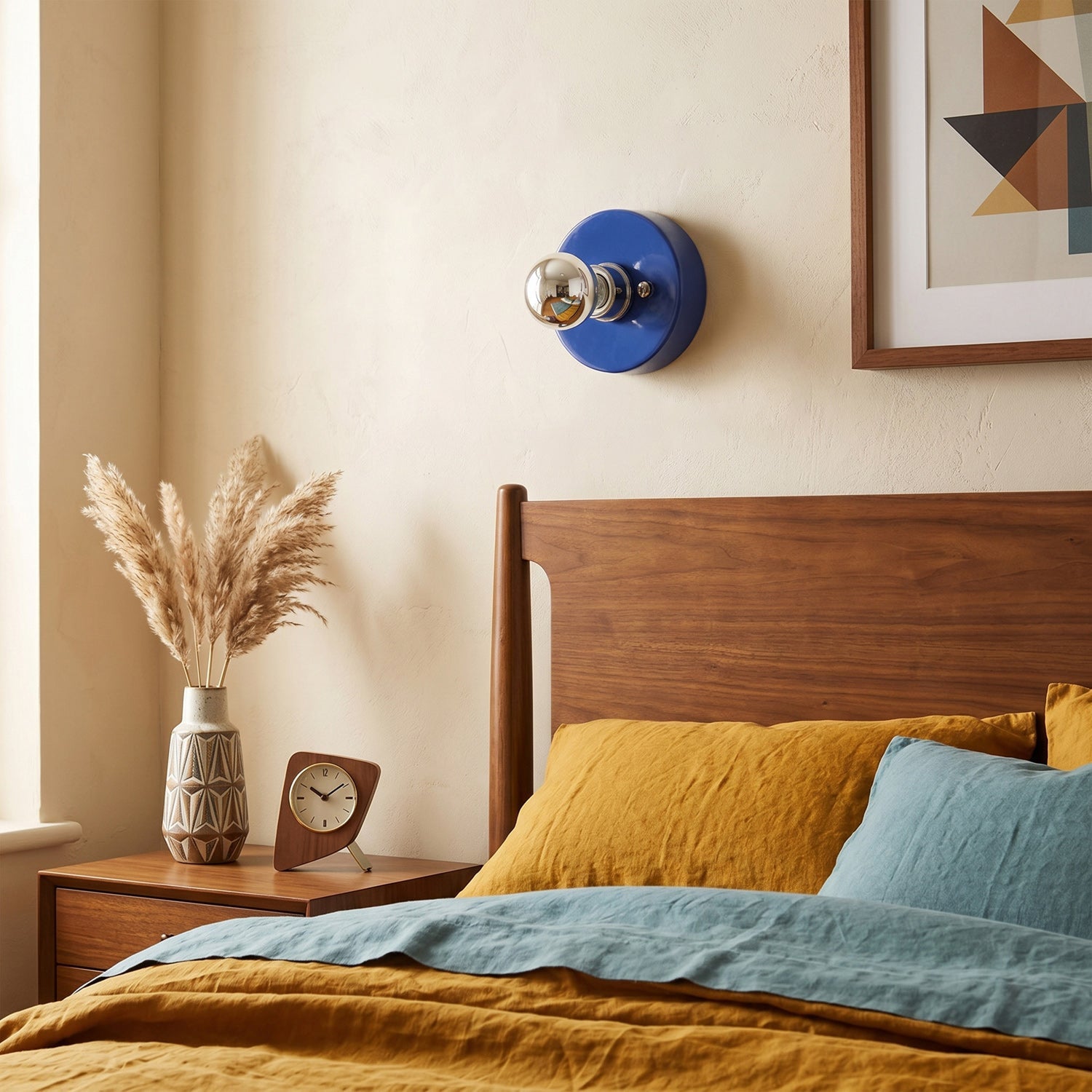 Glossy Ceramic Disk Halo Wall Sconce