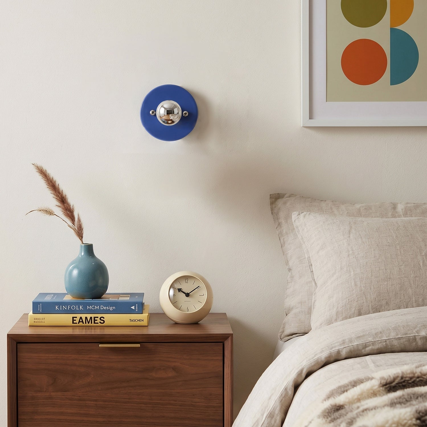 Glossy Ceramic Disk Halo Wall Sconce