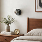 Glossy Ceramic Disk Halo Wall Sconce