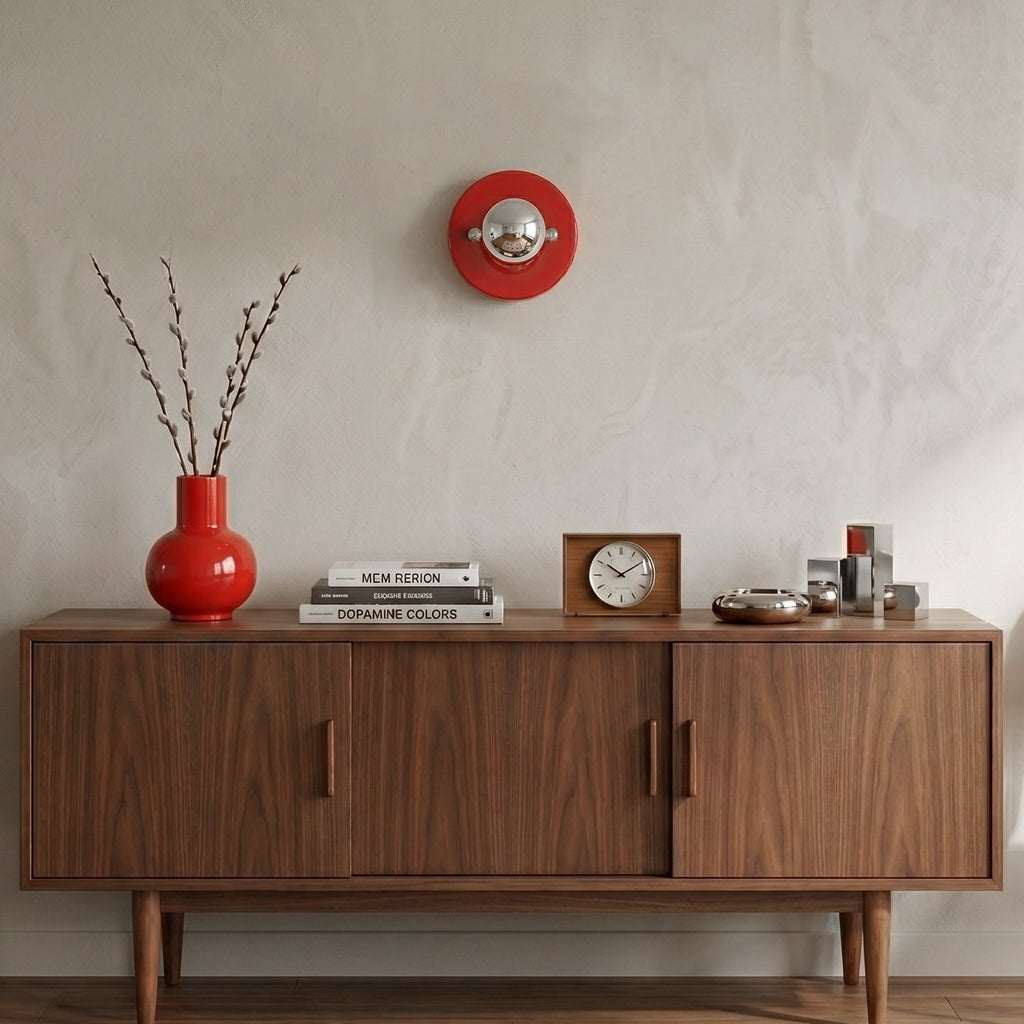 Glossy Ceramic Disk Halo Wall Sconce