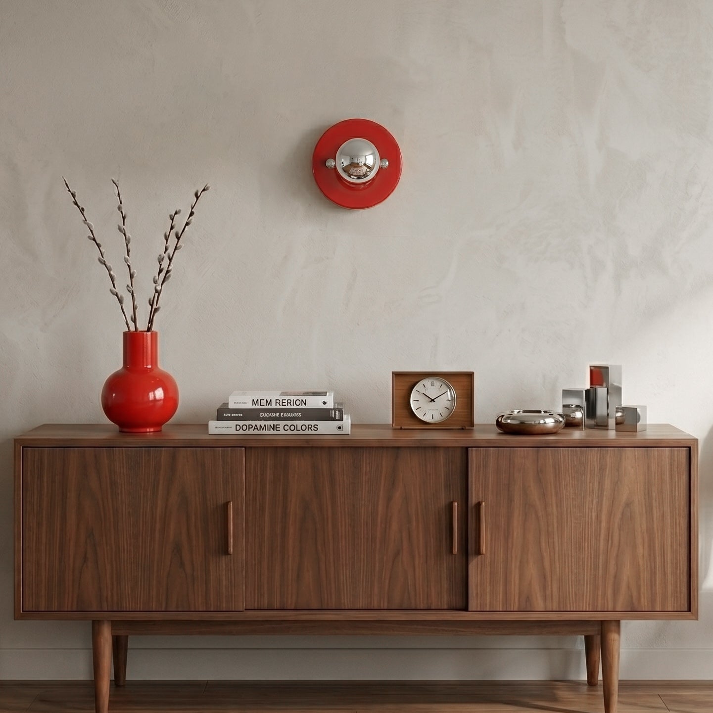 Glossy Ceramic Disk Halo Wall Sconce